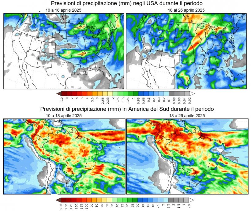 Previsioni meteo in America&nbsp;(fonte: Grads/Cola)
